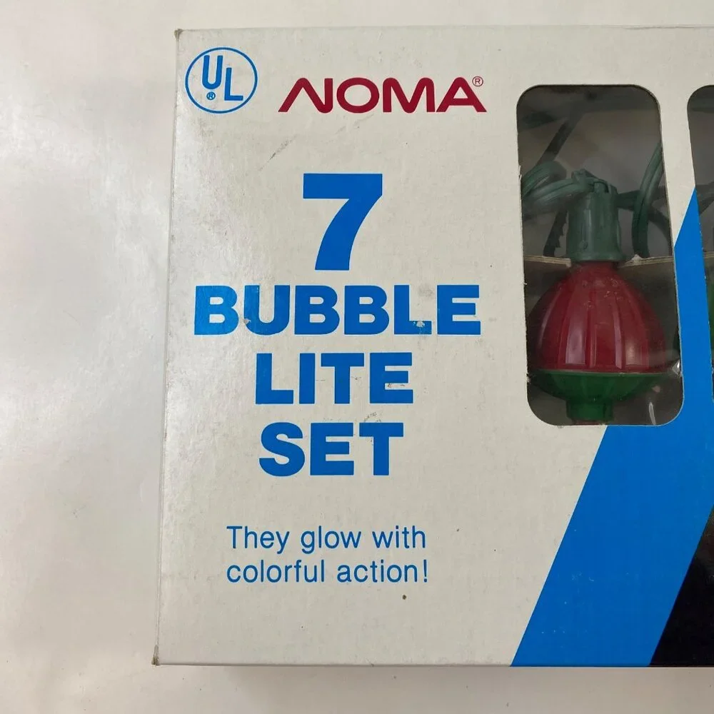 NOMA 7 Bubble Lite Set Christmas Lights With Colorful Action Overload Protection
